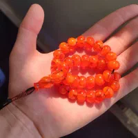 تسبیح کهربای ۳۳ عددی پرتقالی