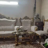 مبلمان استیل ۹نفره به همراه جلو مبلی|مبلمان خانگی و میز عسلی|تهران, مخصوص|دیوار