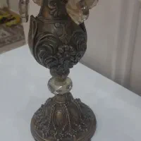 ۲ عدد شمعدان . رنگ شامپاینی . رنگ ثابت|لوستر و چراغ آویز|کرمانشاه, |دیوار