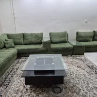 مبلمان ۹ نفره راحتی سبز رنگ|مبلمان خانگی و میز عسلی|اهواز, فاز ۱ پادادشهر|دیوار