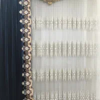 پرده پذیرایی همراه با والان و کتیبه طلایی