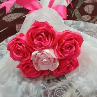 دسته گل روبانی