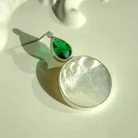 گوشواره صدف و سنگ نقره