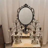 آینه ایتالیاشمعدان میز قدیمی برنزبرنزی برنجی آنتیک