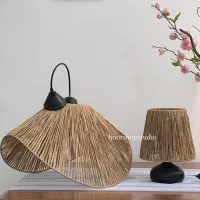 لوستر آباژور مکرومه رافیا سیسمونی|لوستر و چراغ آویز|مشهد, طلاب|دیوار