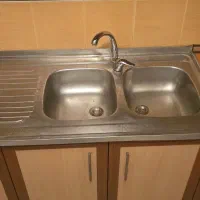 سینک ظرفشویی استیل و ۳ قطعه صفحه کابینت