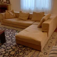 مبل نشیمن ال با پوف|مبلمان خانگی و میز عسلی|تهران, دربند|دیوار