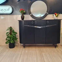 آینه و کنسول مدل بغل گرد طرح خطی وکیوم شرکتی آیینه|بوفه، ویترین، کنسول|مشهد, خواجه ربیع|دیوار