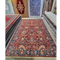 فرش ماشینی مرینوس طرح صفوی،لاکی 600115