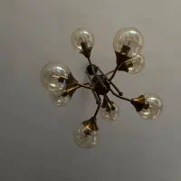 یک جفت لوستر مدرن 8 شعله شیشه ای شامپاین|لوستر و چراغ آویز|شاهین‌شهر, عطار|دیوار