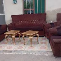 مبل۷نفره ودوعددمیزعسلی|مبلمان خانگی و میز عسلی|میانه, |دیوار