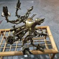 فروش دو عدد لوستر 8شاخه برنجی سنگین 13کیلویی