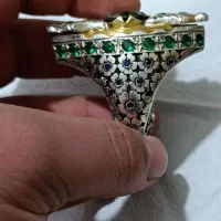 انگشتر نقره فول قلم 106گرم زمرد طلا موزنایت یاقوت|جواهرات|اصفهان, کساره|دیوار