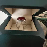 انگشترعقیق اصل با رکاب نقره برندkahrad