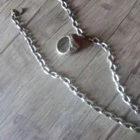 یک گردنبند نقره بایک انگشتر