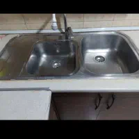 سینک ظرفشویی در حد نو همراه سیفون