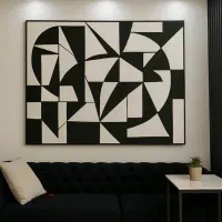 تابلو مینیمال سیاه و‌سفید، نقاشی دیواری مدرن|تابلو، نقاشی، عکس|تهران, مهران (سیدخندان)|دیوار