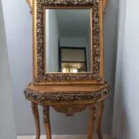 آینه کنسول طلایی کتیبه ای