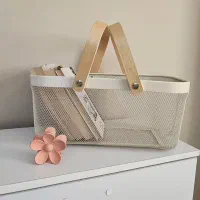 سبد فلزی وارداتی دسته بامبو|آبچکان و نظمدهنده ظروف|دزفول, |دیوار