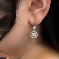 گوشواره آویز دایره ای نقره اصلی