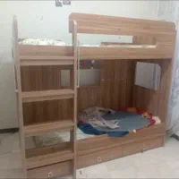 تخت 2طبقه سما کمجا چوب در حد نو
