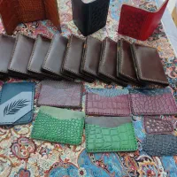 کیف پول و جا کلیدی چرمی طبیعی دست ساز