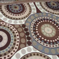 روفرشی مخمل زرتاب یزد طرح سنگ فرش رنگ قهوه ای|روفرشی|اصفهان, بهارستان|دیوار