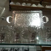 سینی و پایه استکان طرح نقره (تولیدی عمده،خرده)