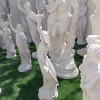 تندیس فرشته دیواری و آبنما