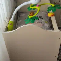 تخت نوزاد کنار مادر همراه با تشک|تخت و صندلی بچه|سهند, |دیوار