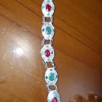 دستبندنقره باسنگ زمرداصل