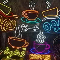تابلو نئون قهوه اماده