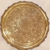 سینی برنج قلم‌زنی آنتیک کلکسیونی