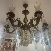 لوستر شش شاخه برنزی|لوستر و چراغ آویز|الوند, |دیوار