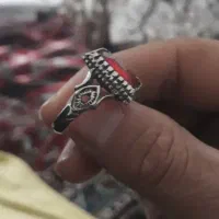 انگشتر نقره با یاقوت سرخ خون کفتری