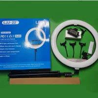 رینگ لایت ۲۲ اینچ برند LJJ بهمراه سه پایه 2 متری|دوربین عکاسی و فیلم‌برداری|شیراز, تحویلی|دیوار