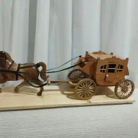 اسب و کالسکه چوبی دکوری
