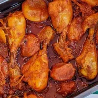 چلو خورش مرغ و آلو