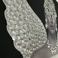 تابلو آینه کاری و نگین کاری شده در ابعاد ۸۰در۱۳۰|تابلو، نقاشی، عکس|آمل, |دیوار