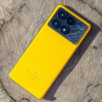 گوشی poco x6 pro 512 / rom12 زرد رنگ پشت چرم