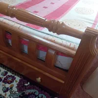 تخت تک نفره چوب راش با کشو مخفی با تشک طبی|تخت و سرویس خواب|زنجان, |دیوار