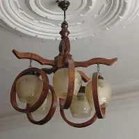 دو عدد لوستر چوبی