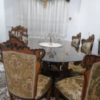 مبلمان و ناهار خوری 6نفره استیل سلطنتی با چوب راش