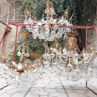 لوستر برنجی کریستال