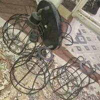لوستر چوبی دکوراتیو خاص و دستساز و نو|لوستر و چراغ آویز|قم, وادی السلام|دیوار