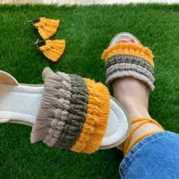 دمپایی مکرومه|کیف، کفش، کمربند|دزفول, |دیوار