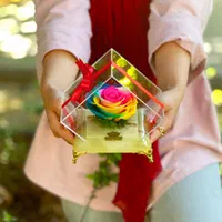 باکس گل رز جاودان سنگی با گل سایز بزرگ کد ۲۳