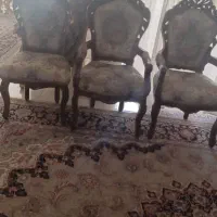 مبل ۹نفره چوب گردو و پارچه شیک