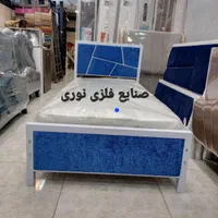 تخت یکنفره فلزی طرح شکسته(صنایع فلزی نوری)|تخت و سرویس خواب|مشهد, بهمن|دیوار
