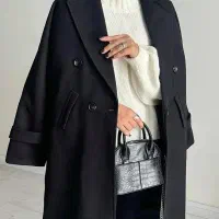 پالتو زنانه مشکی نگار ندایی  مدل Snowy